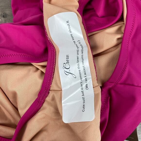 J.Crew Magenta Orchid Ruched V Neck One Piece Swimsuit Sz.24W NWT - Picture 10 of 11
